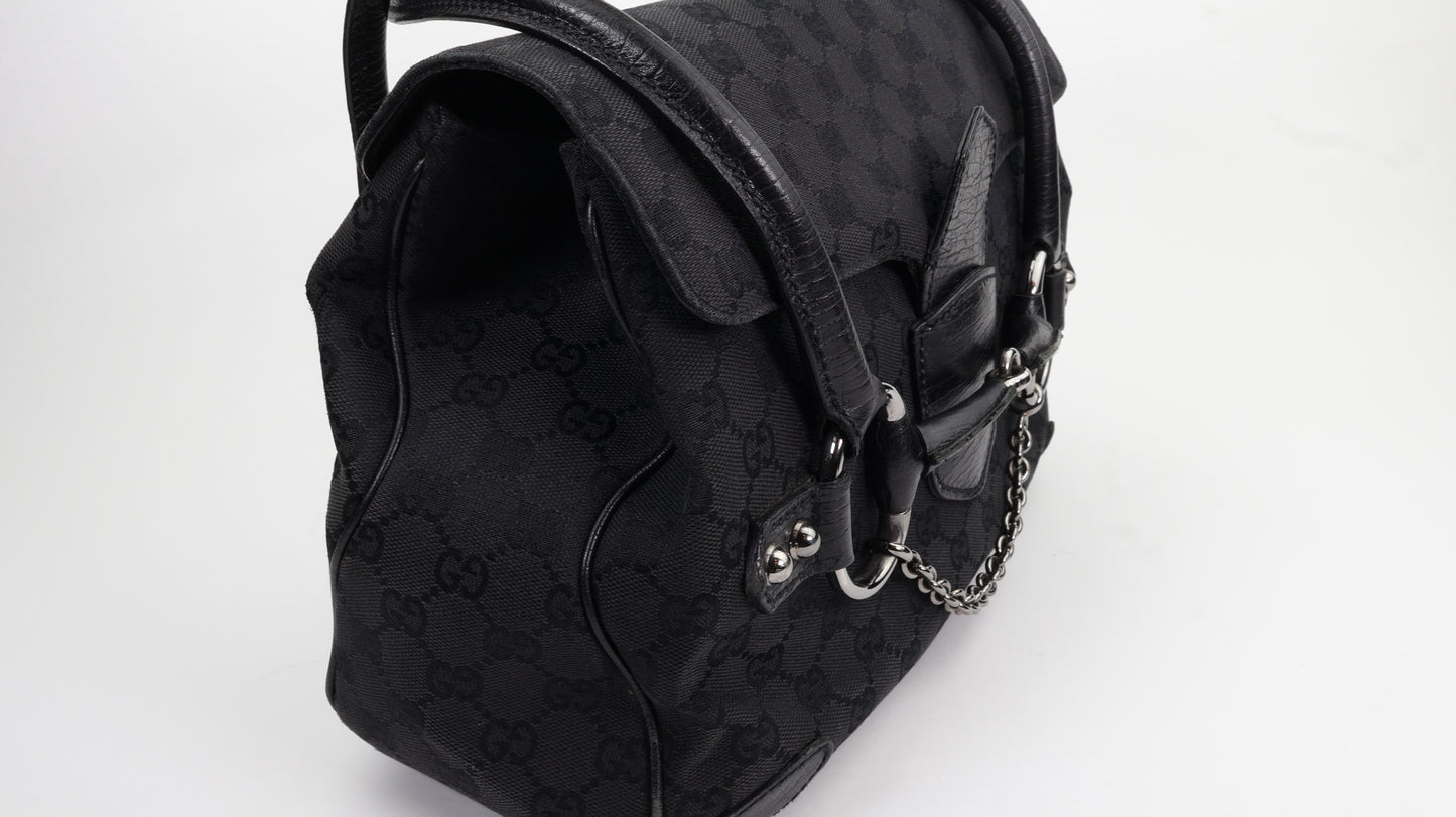 GUCCI GG Canvas Horsebit shoulder bag