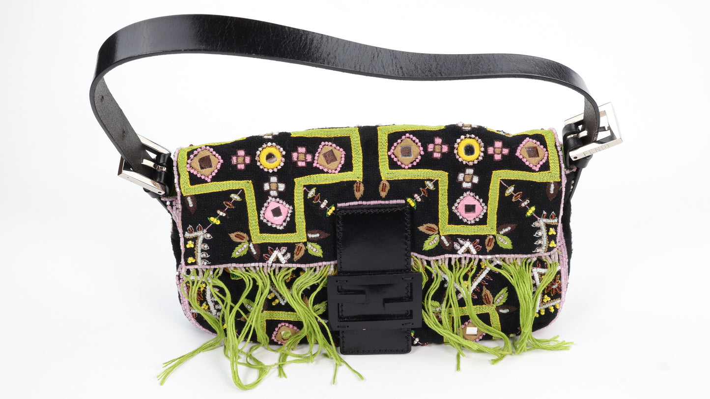 FENDI Baguette Embroidered shoulder bag