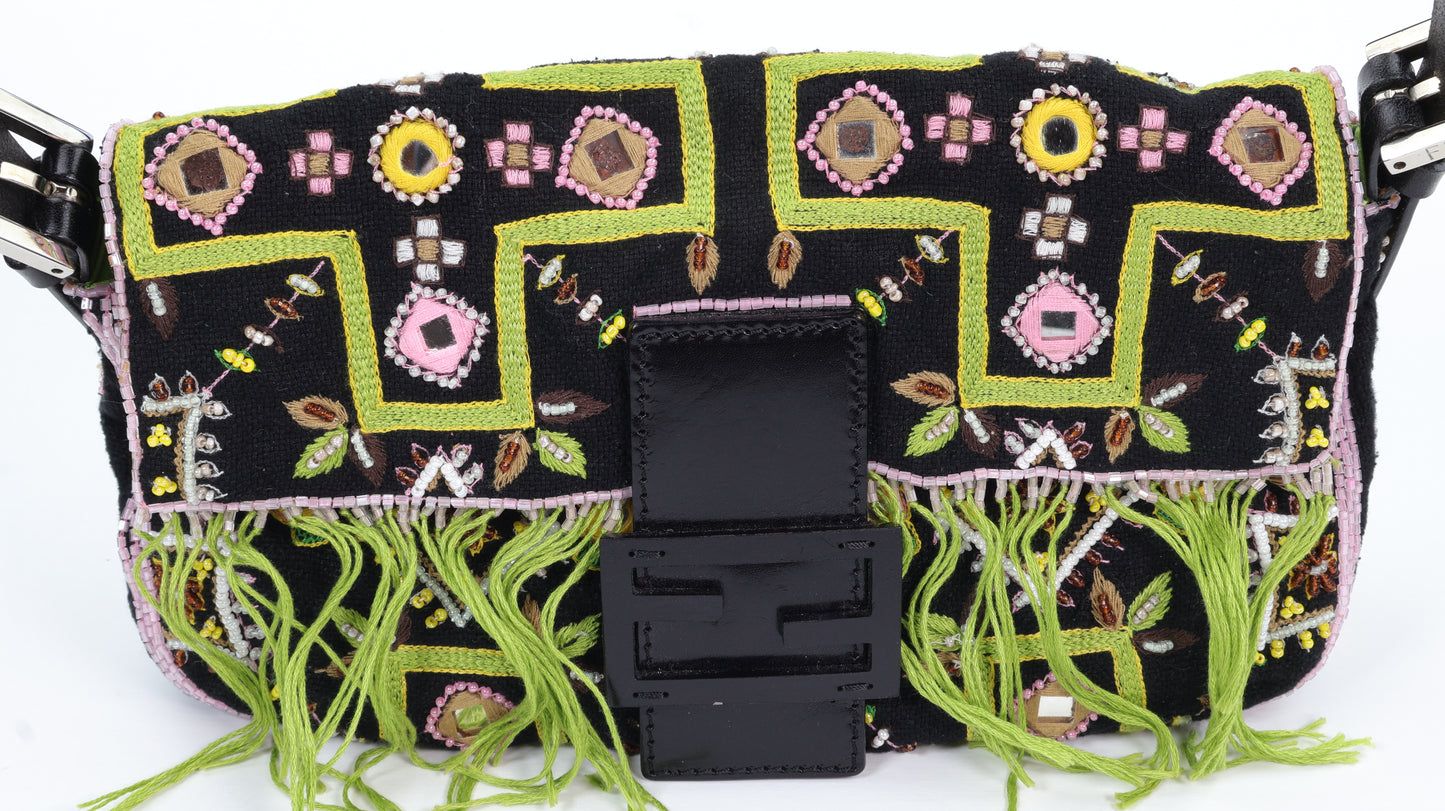 FENDI Baguette Embroidered shoulder bag