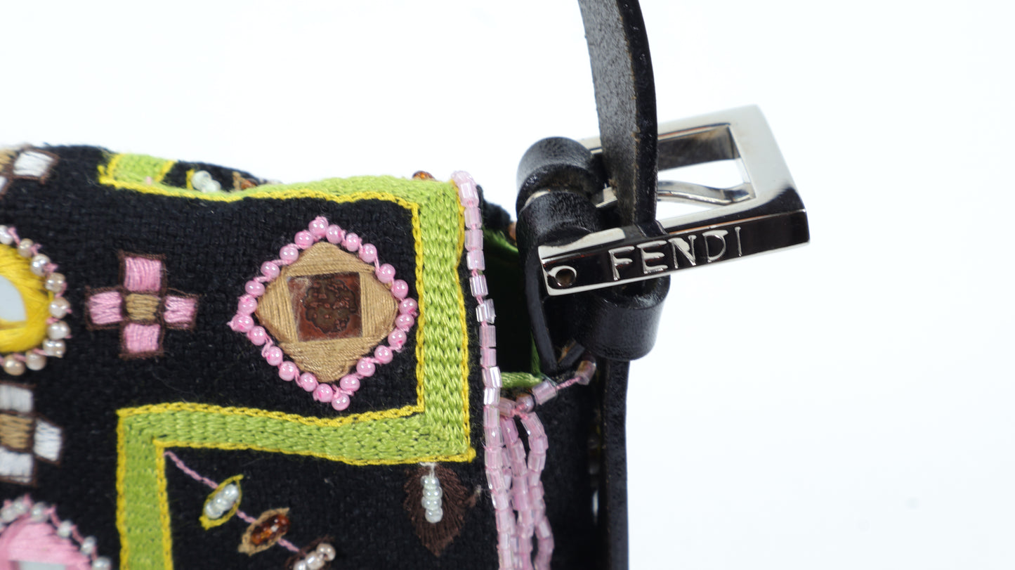 FENDI Baguette Embroidered shoulder bag